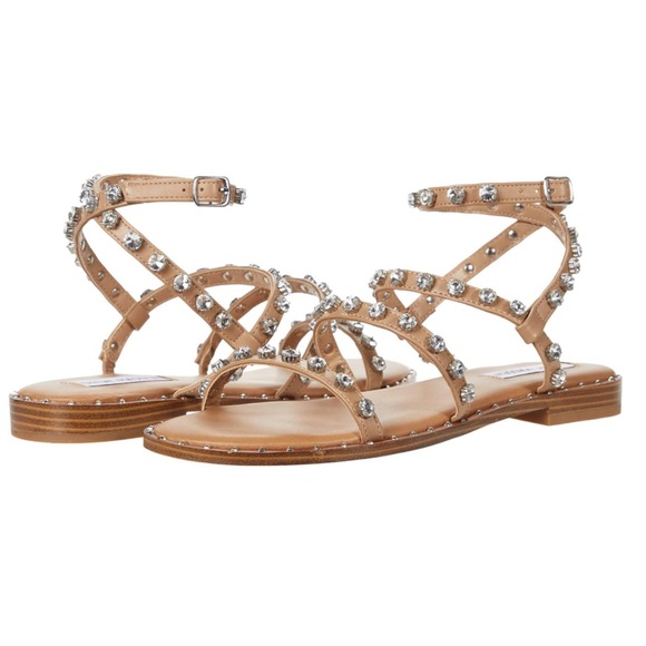 Steve Madden Travel Rhinestone Sandal in Tan (Size 8) - Picture 1 of 5
